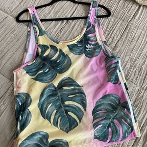 Adidas floral tank top